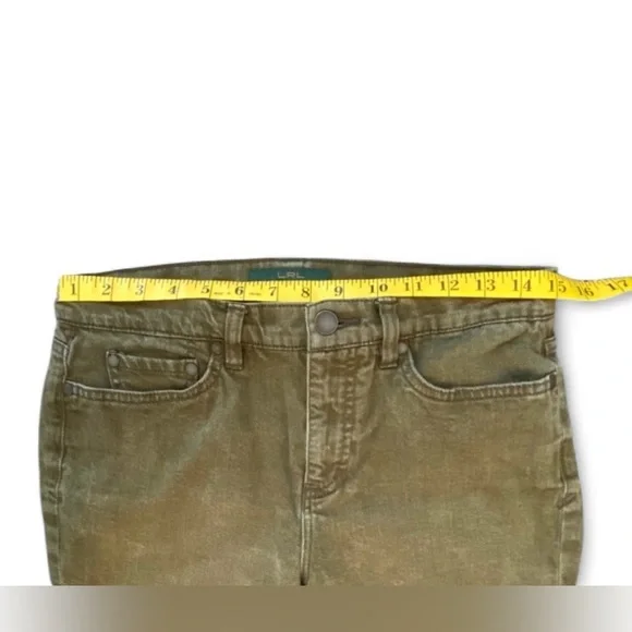 LAUREN‎ RALPH LAUREN PREMIERE STRAIGHT LEG MID RISE JEANS OLIVE GREEN SIZE 4 - Picture 6 of 7